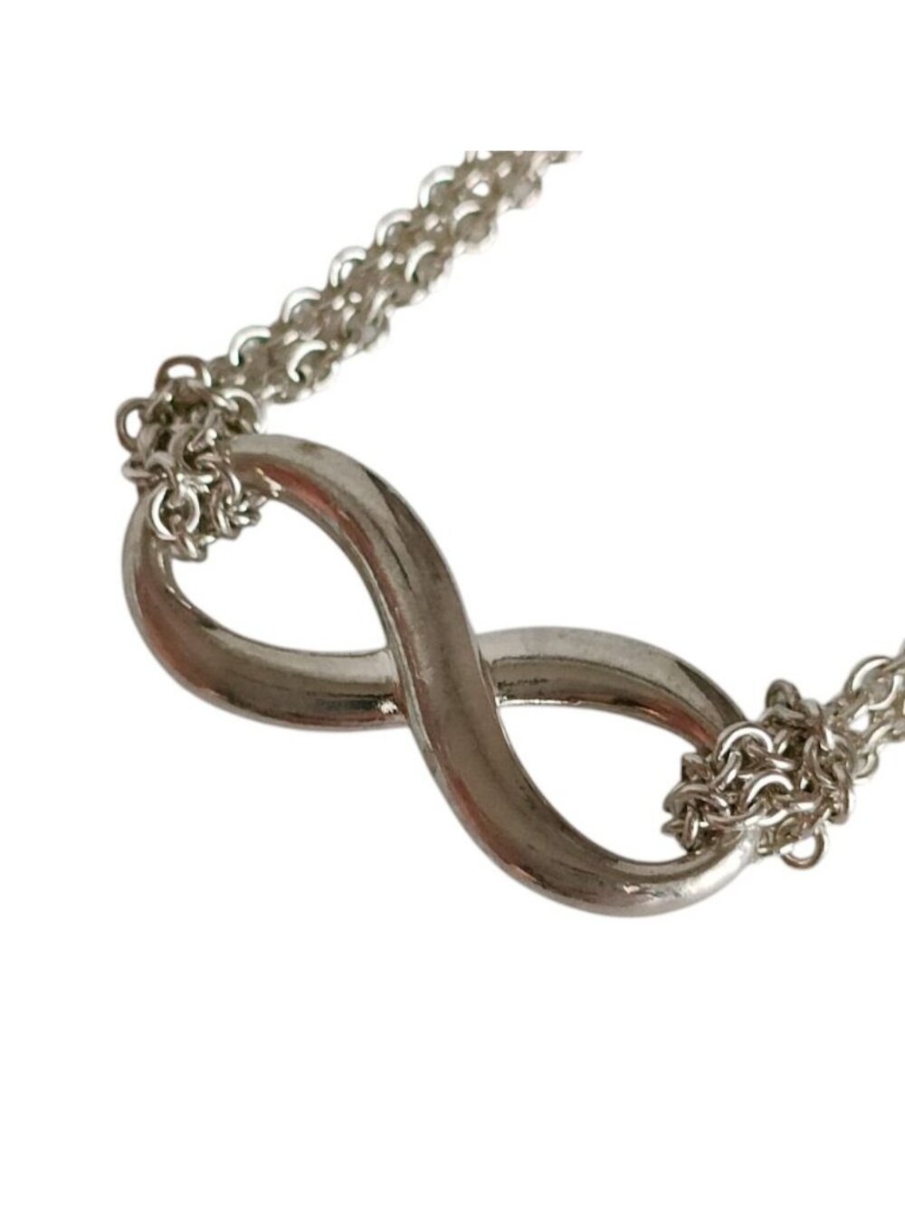 Tiffany & Co Infinity Double Chain Pendant 925 Sterling Silver